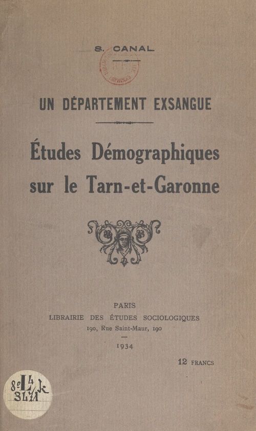 Couverture ebook de Un département exsangue, de S. Canal