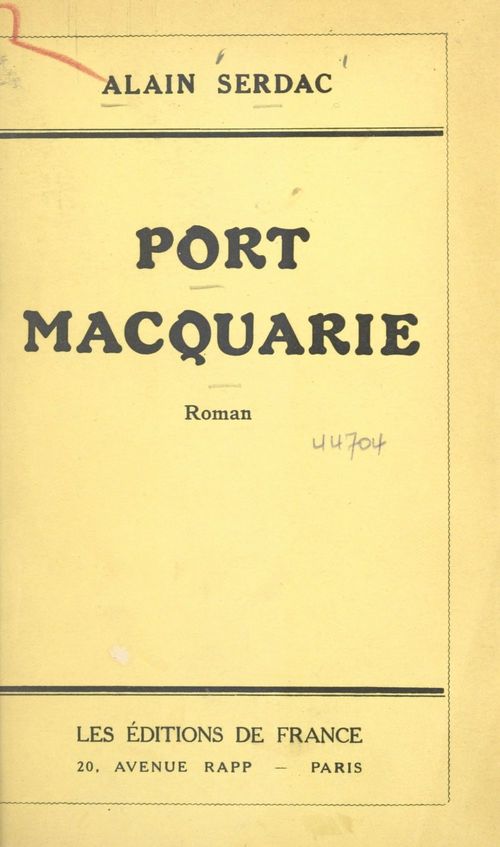 Couverture ebook de Port-Macquarie, de Alain Serdac