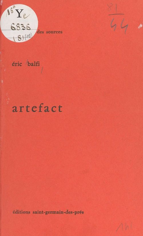 ebook cover of Artefact, by Eric Balfi