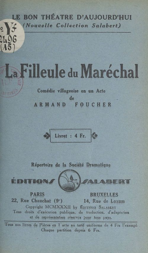 ebook cover of La filleule du maréchal, by Armand Foucher