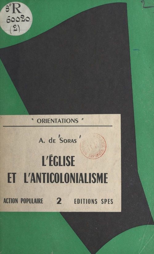 Couverture ebook de L'Église et l'anticolonialisme, de Alfred De Soras