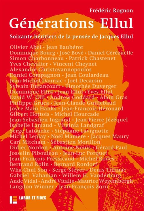 Couverture ebook de Générations Ellul, de Frédéric Rognon