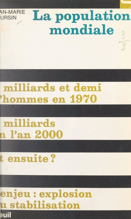 Couverture ebook de La population mondiale, de Jean-Marie Poursin