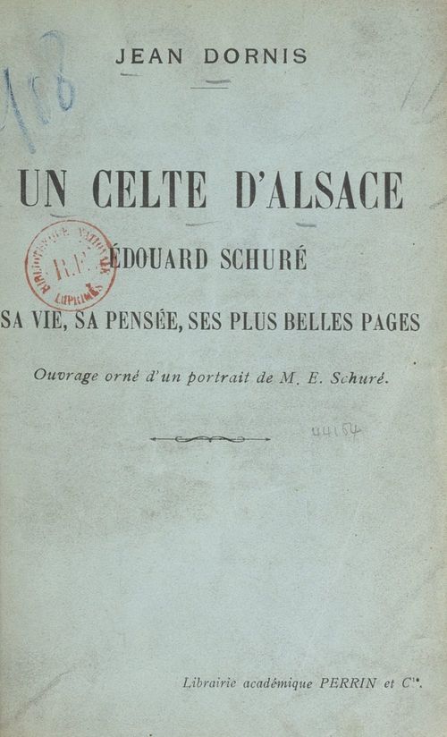 ebook cover of Un Celte d'Alsace, by Jean Dornis