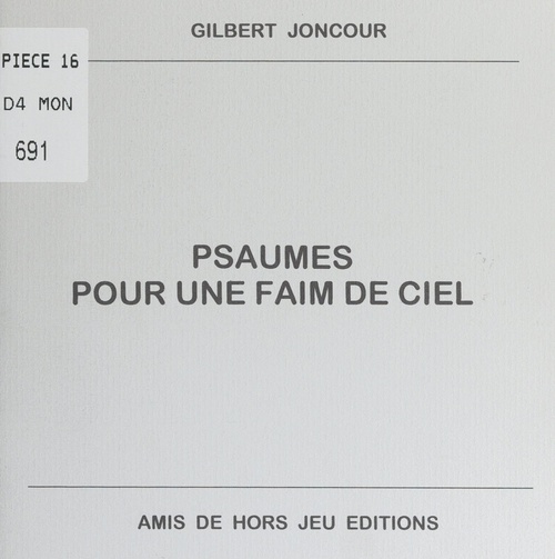 ebook cover of Psaumes pour une faim de ciel, by Gilbert Joncour