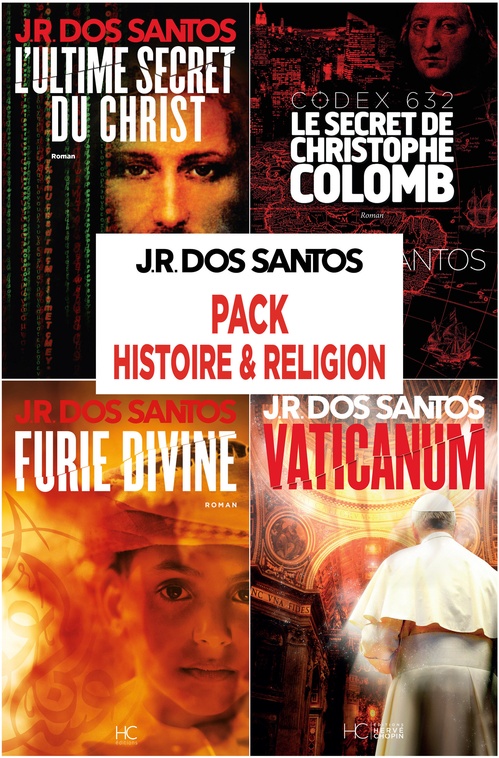 Couverture ebook de Pack JR Dos Santos - Histoire et religion - 4 titres, de José Rodrigues dos Santos