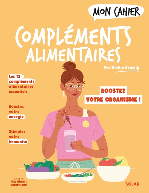 Couverture ebook de Mon Cahier Compléments alimentaires, de Emilie DEMOLY