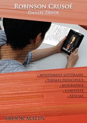 Couverture ebook de Fiche de lecture Robinson Crusoé - Résumé détaillé et analyse littéraire de référence, de Daniel Defoe