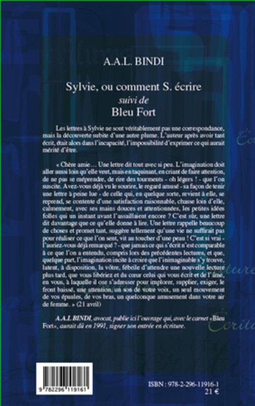 ebook cover of Sylvie, ou comment S. écrire, by A. a. l. Bindi