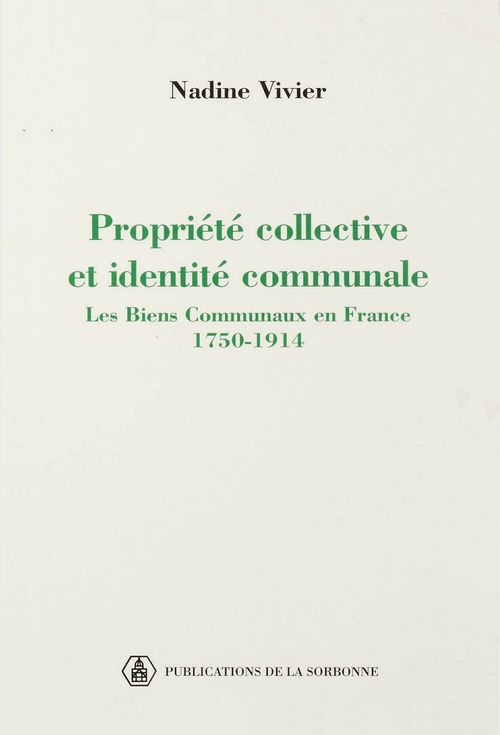 Couverture ebook de Propriété collective et identité communale, de Nadine Vivier