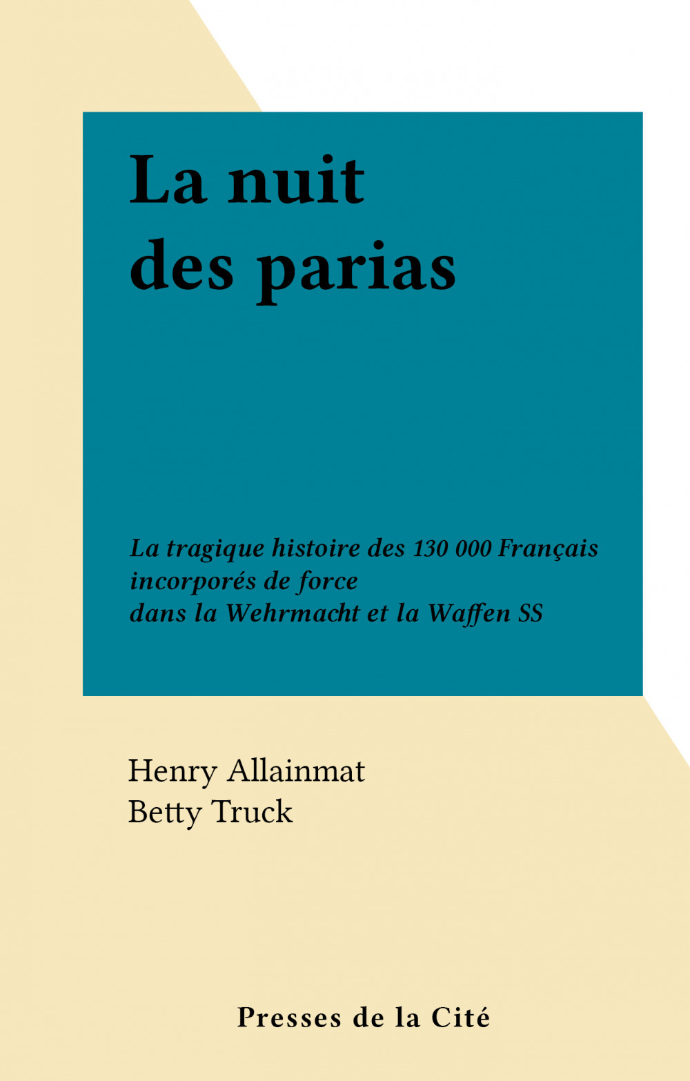 Couverture ebook de La nuit des parias, de Betty Truck, Henry Allainmat