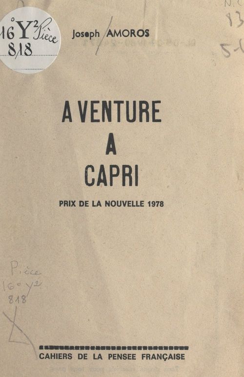 Couverture ebook de Aventure à Capri, de Joseph Amoros