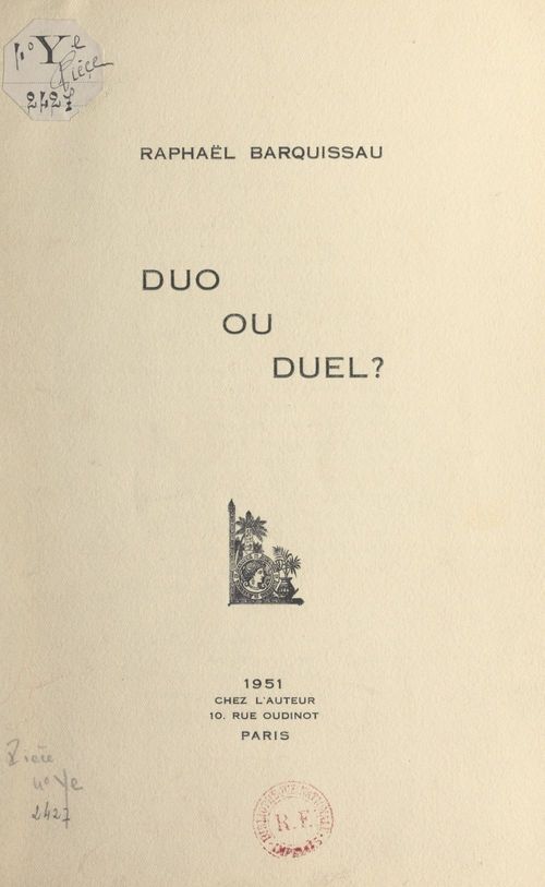 ebook cover of Duo ou duel ?, by Raphael Barquissau
