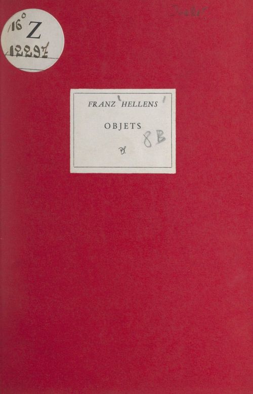ebook cover of Objets, by Franz Hellens
