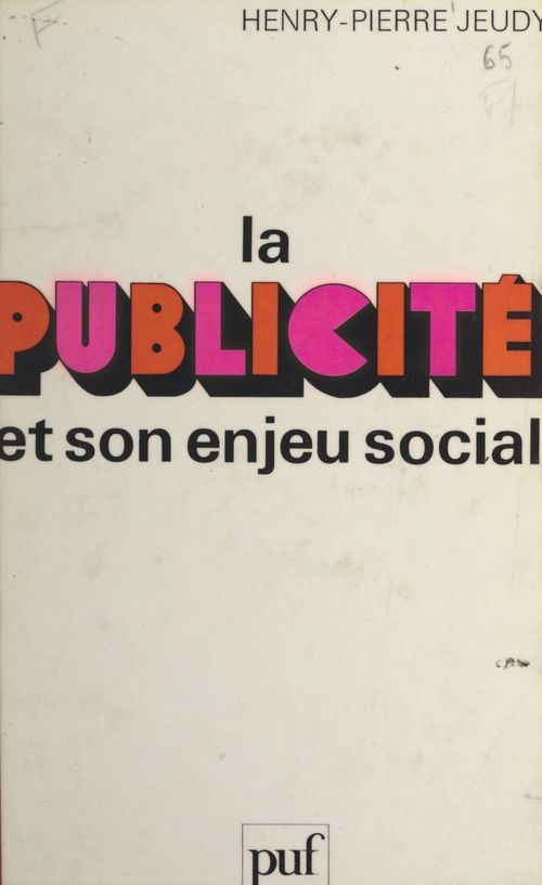 Couverture ebook de La publicité et son enjeu social, de Henri-Pierre Jeudy