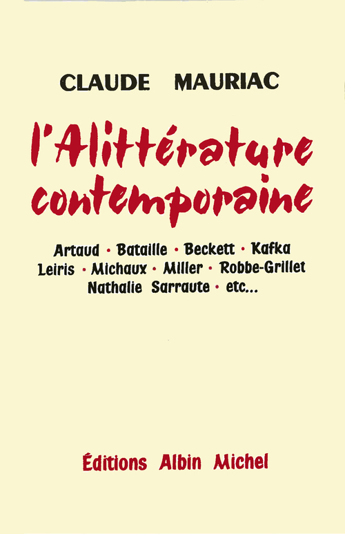 Couverture ebook de L'Alittérature contemporaine, de Claude Mauriac