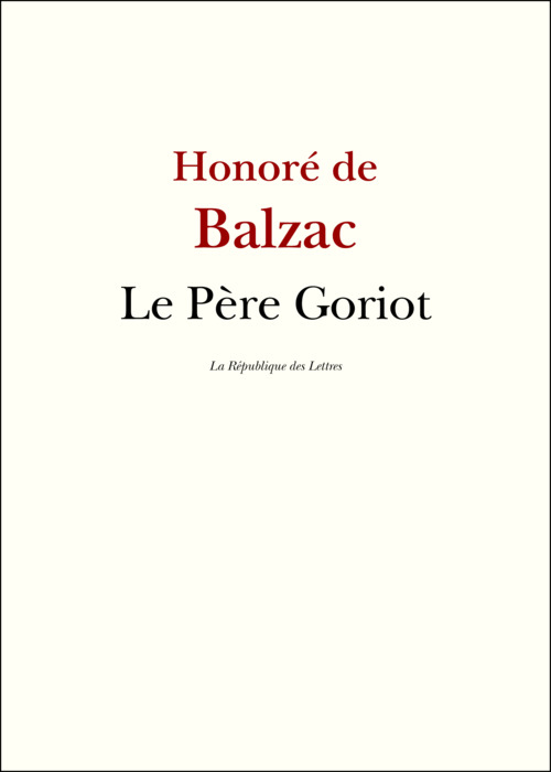 ebook cover of Le Père Goriot, by Honore De Balzac