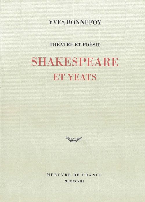 ebook cover of Théâtre et poésie. Shakespeare et Yeats, by Yves Bonnefoy