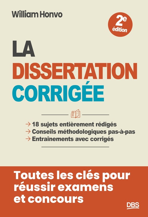 ebook cover of La dissertation corrigée, by William Honvo