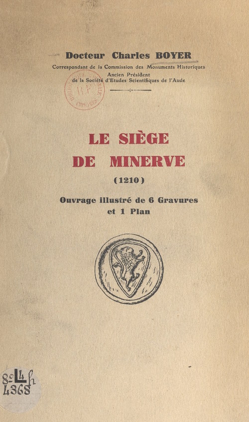 Couverture ebook de Le siège de Minerve (1210), de Charles Boyer