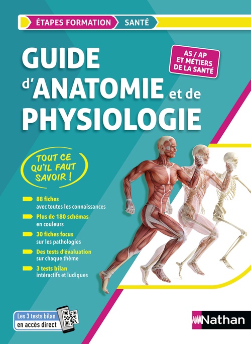Couverture ebook de Guide d'anatomie et physiologie AS/AP et métiers de la santé 2023/2024, de Annie Godrie