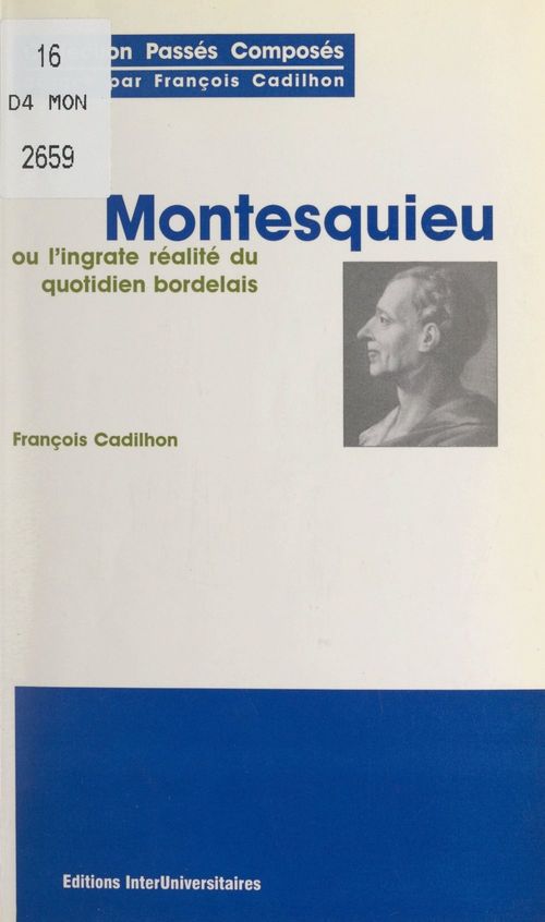 Couverture ebook de Montesquieu, de Francois Cadilhon