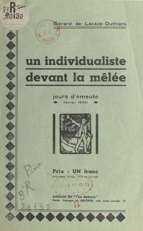 Couverture ebook de Un individualiste devant la mêlée, de Gerard De Lacaze-Duthiers