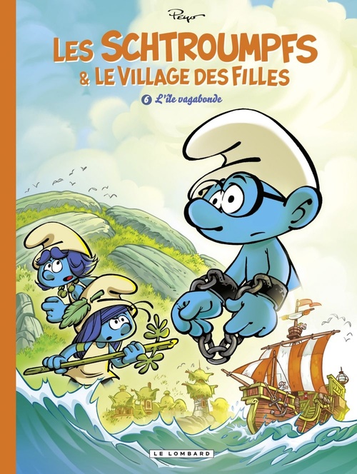 Couverture ebook de Les Schtroumpfs et le village des filles - Tome 6 - L'île vagabonde, de Parthoens, Thierry Culliford