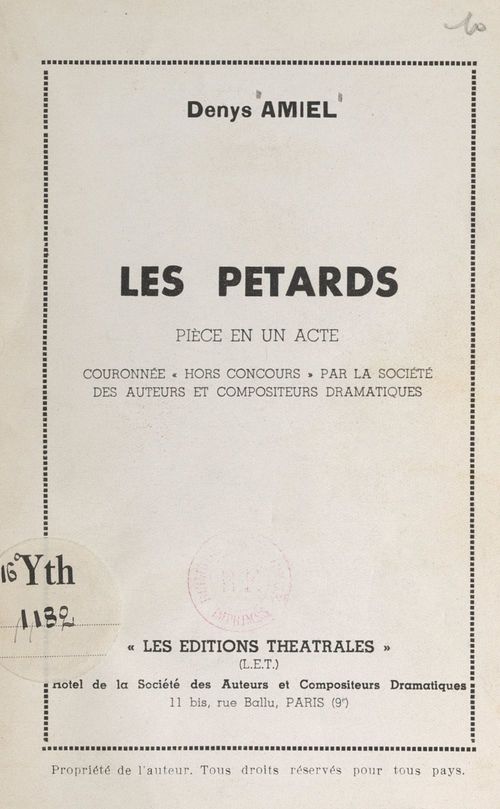 ebook cover of Les pétards, by Denys Amiel
