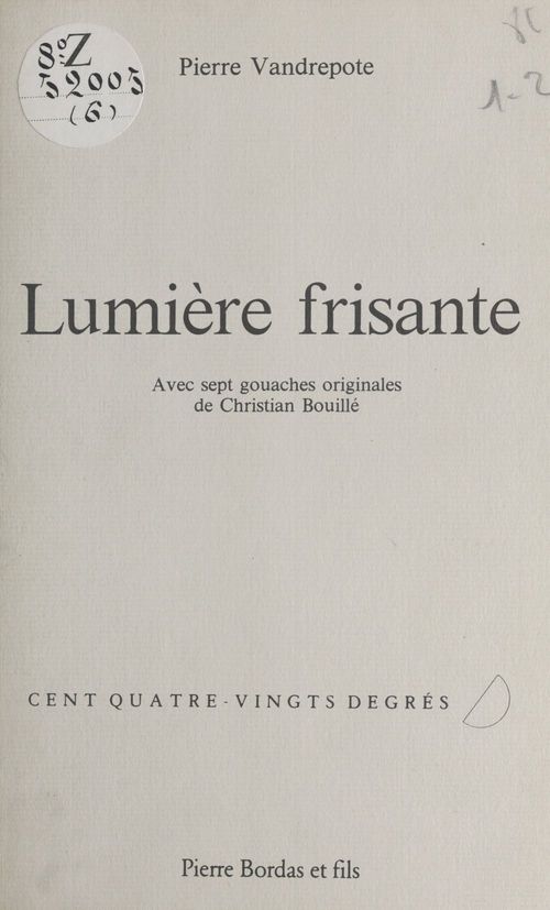 Couverture ebook de Lumière frisante, de Vandrepote