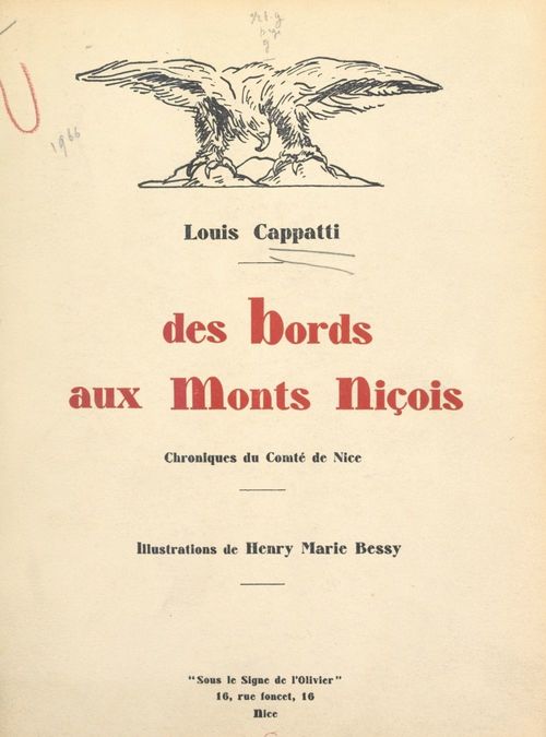 ebook cover of Des bords aux monts niçois, by Louis Cappatti