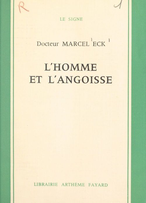 ebook cover of L'homme et l'angoisse, by Marcel Eck