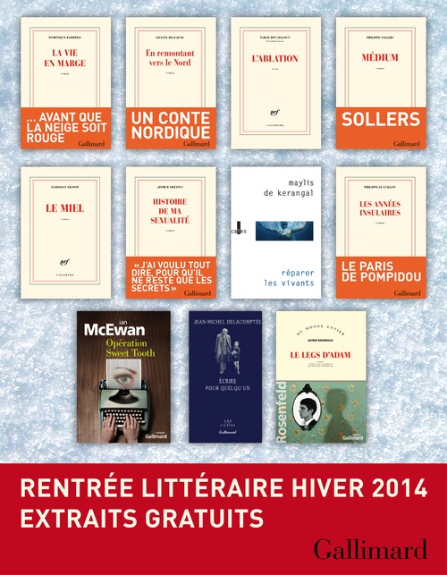 ebook cover of Extraits gratuits - Rentrée littéraire Gallimard Hiver 2014, by Dominique Barbéris, Lilyan Beauquel, Jean-Miche Delacomptee, Slobod Despot, Maylis D Kerangal
