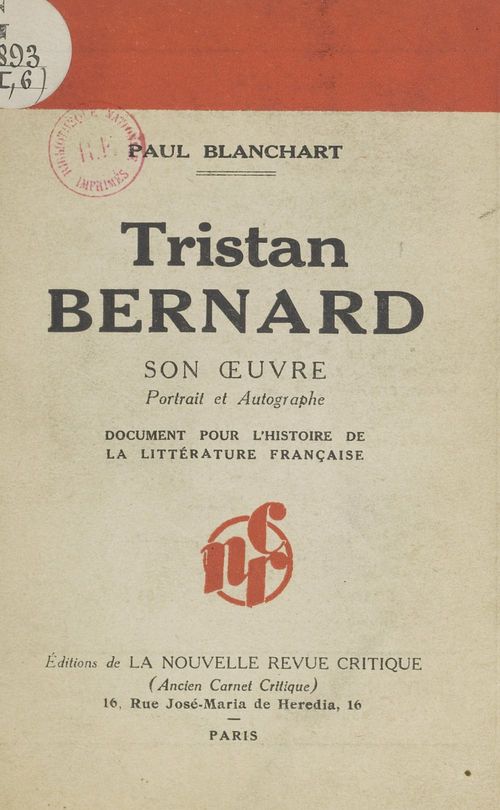 Couverture ebook de Tristan Bernard, de Paul Blanchart