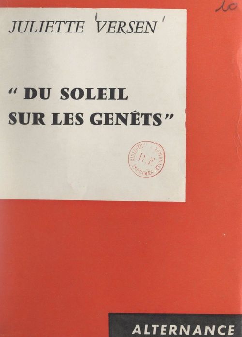 ebook cover of Du soleil sur les genêts, by Juliette Versen
