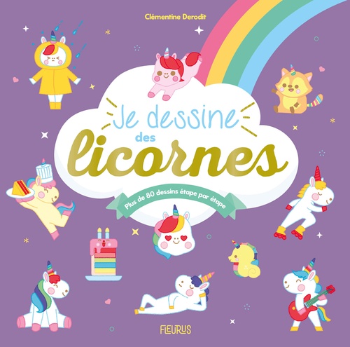 Couverture ebook de Je dessine des licornes, de Clémentine Dérodit