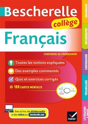 Couverture ebook de Bescherelle collège - Français (6e, 5e, 4e, 3e), de Marie-Pierre Bortolussi, Christine Grouffal, Isabelle Lasfargue-Galvez