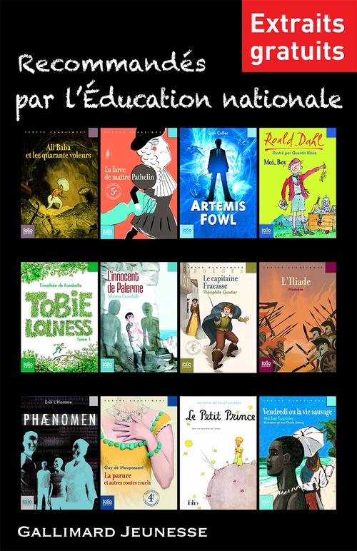 ebook cover of Extraits gratuits - Recommandés par l'Éducation nationale, by Eoin Colfer, Erik L'Homme, Guy De Maupass, Homère, Roald Dahl, Silvana Gandolfi, Theophile Gautier, Timothee De Fombelle