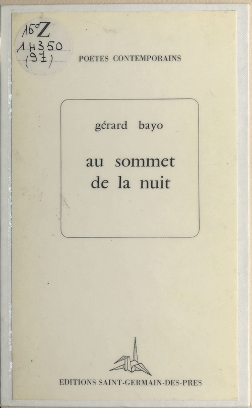 ebook cover of Au sommet de la nuit, by Gerard Bayo