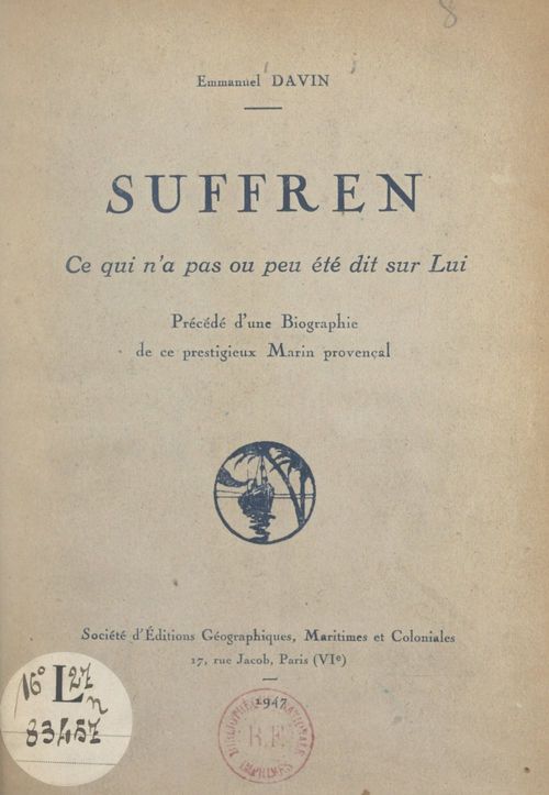 Couverture ebook de Suffren, de Emmanuel Davin