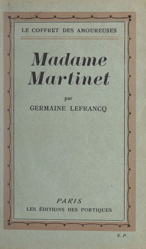 Couverture ebook de Madame Martinet, de Germaine Lefrancq