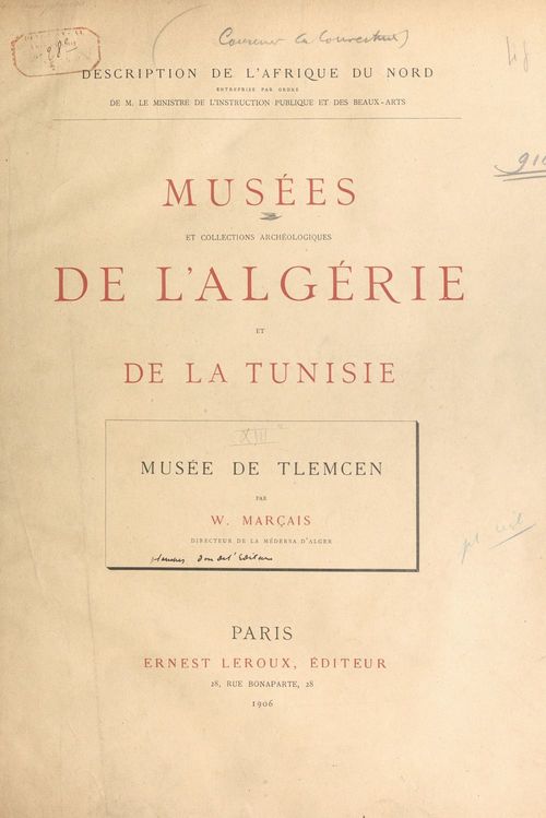 ebook cover of Musée de Tlemcen, by William Marcais