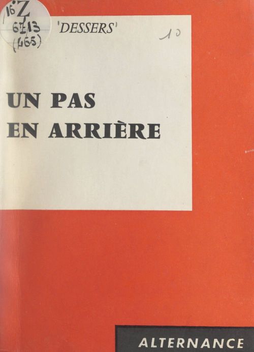 Couverture ebook de Un pas en arrière, de Gustave Dessers
