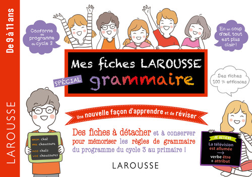 Couverture ebook de Mes fiches Larousse spécial grammaire - De 7 à 11 ans, de Daniel Berlion