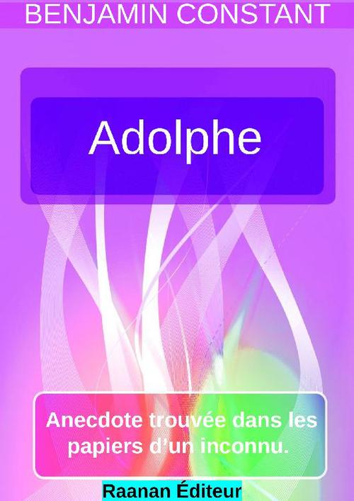 ebook cover of Adolphe, by Benjamin Constant
