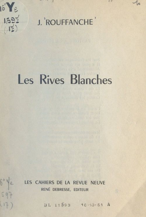 ebook cover of Les rives blanches, by Joseph Rouffanche