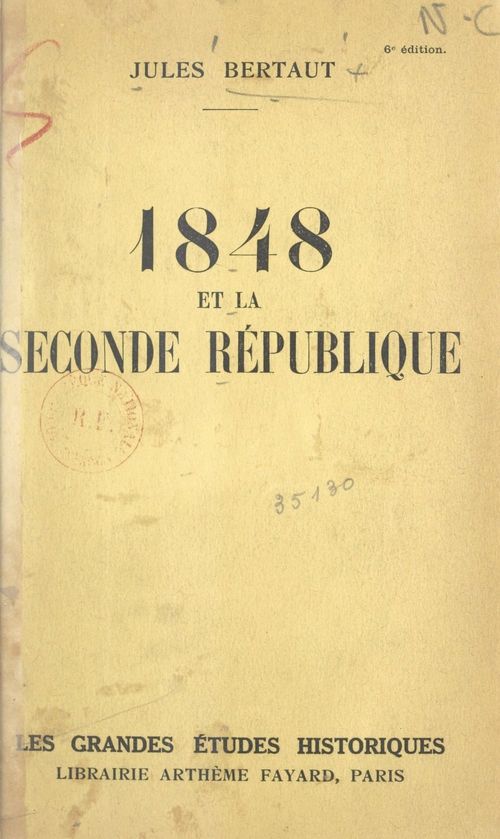 Couverture ebook de 1848 et la Seconde République, de Jules Bertaut