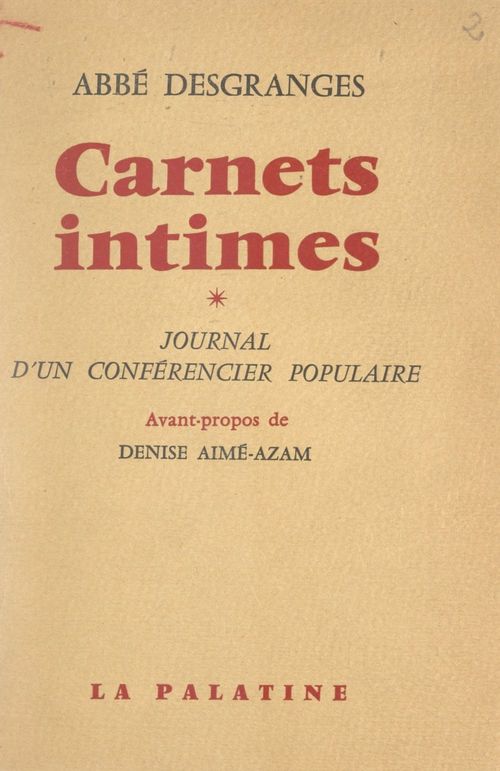 ebook cover of Carnets intimes, by Jean Desgranges