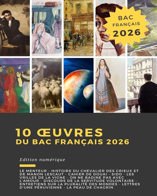 Couverture ebook de 10 oeuvres du bac français 2026, de Pierre Corneille, Abbe Prevost, Etienne De La Boetie