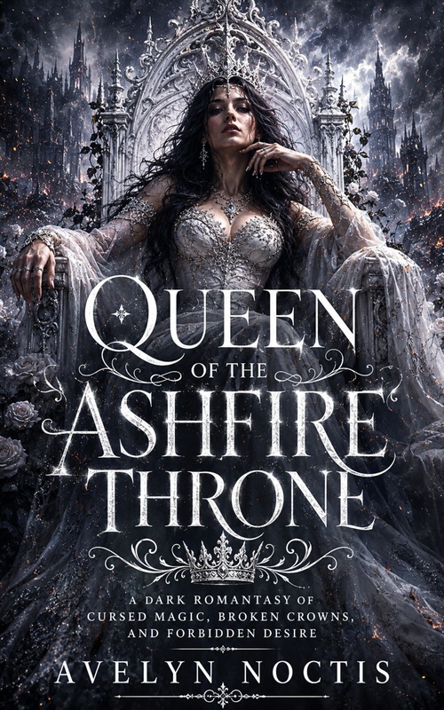 Couverture ebook de QUEEN OF THE ASHFIRE THRONE, de Avelyn Noctis